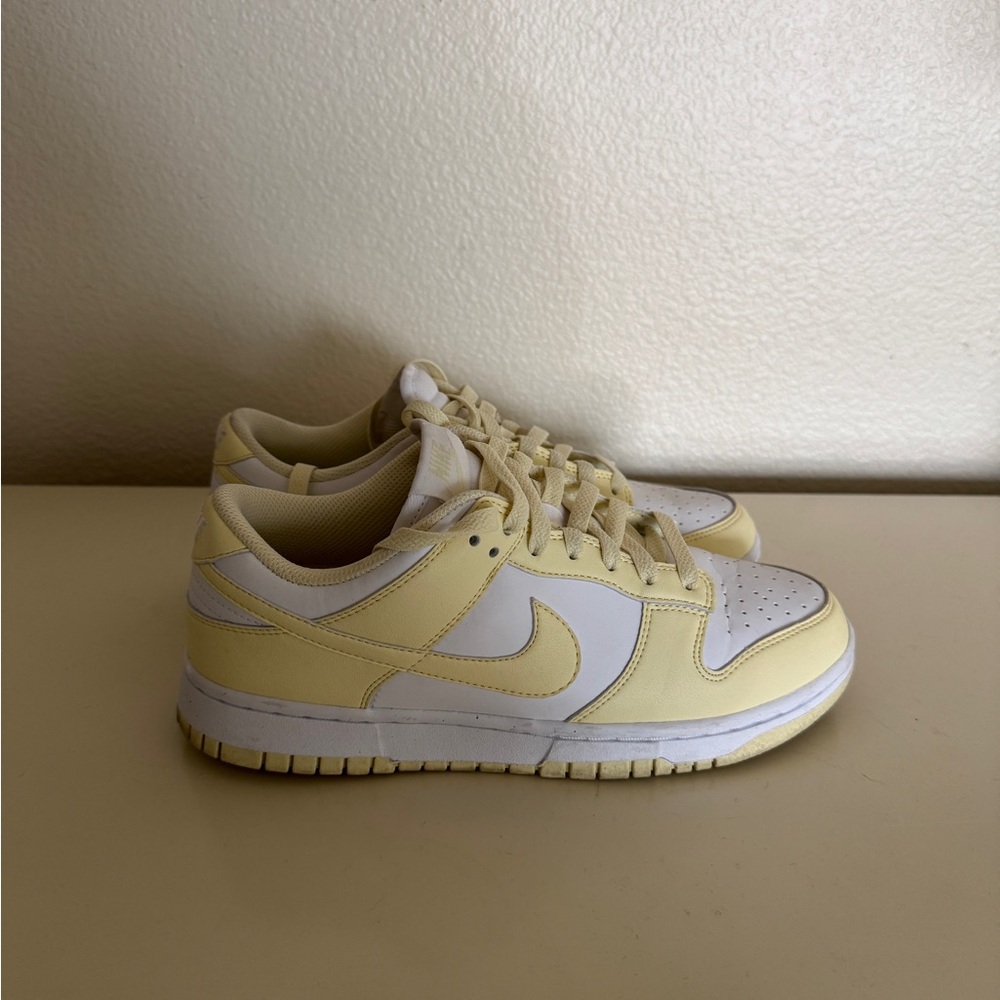 Nike Dunks Low-Top Sneakers in Soft Yellow and White